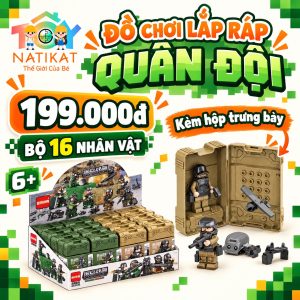 Đồ chơi lắp ráp quân đội Lee Brother bộ 16 nhân vật NATIKAT giá 199.000đ