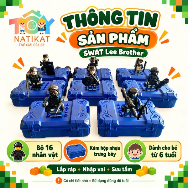 Thông tin bộ đồ chơi lắp ráp SWAT 16 nhân vật dành cho bé từ 6 tuổi