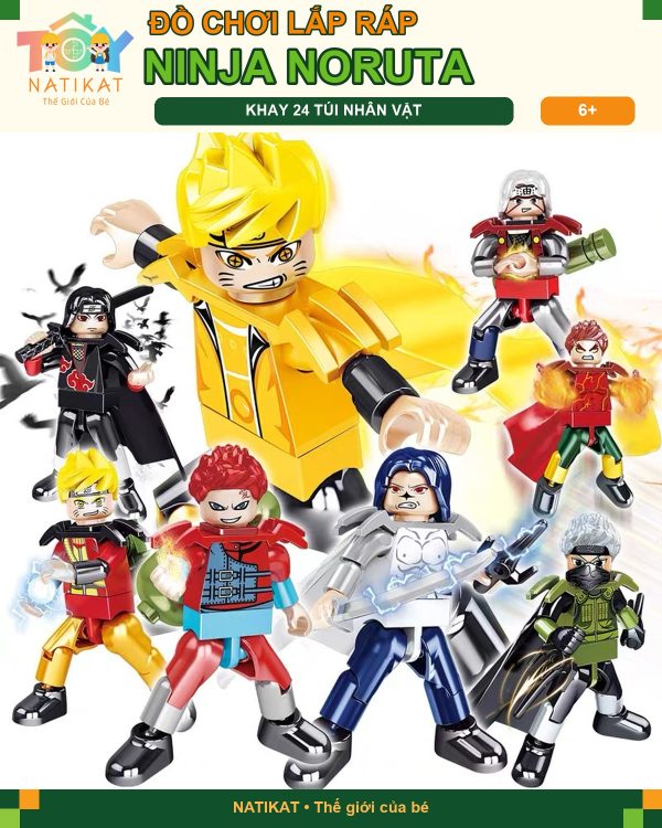 Đồ chơi lắp ráp Noruta P3195 với các mô hình nhân vật ninja tại NATIKAT